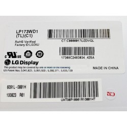 החלפת מסך למחשב נייד LG LP173WD1-TLC2 Laptop Screen 17.3 Inches LED WXGA++ 1600*900 - 2 - 